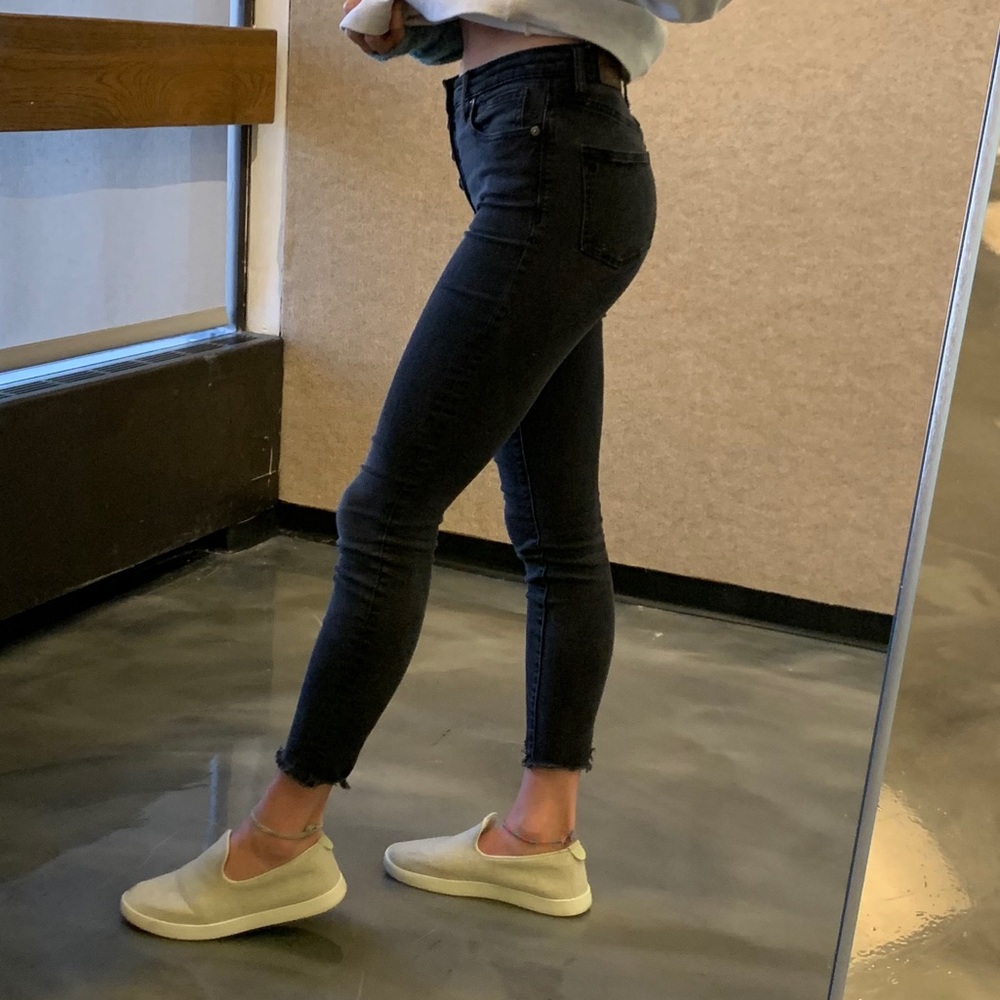 Madewell 9” High Rise Black Button Through Jeans